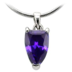 03411 - Brass Chain Pendant High-Polished Women AAA Grade CZ Amethyst