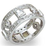 20421 - High-Polished 925 Sterling Silver Ring with AAA Grade CZ  in Clear