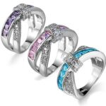 Ring Style: Love Me Pink,Ring Size: 7 - You Cross My Mind Ring Diamond Crystals In 3 Lovely Colors