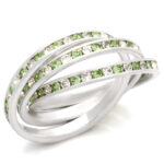 35108 - High-Polished 925 Sterling Silver Ring with Top Grade Crystal  in Peridot