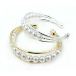 Color: Silver - Palace Pearls Cuff Style Pearl Bracelet