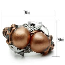 3W001 - Special Color White Metal Ring with Top Grade Crystal  in Clear