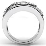 3W059 - Rhodium Brass Ring with AAA Grade CZ  in Clear