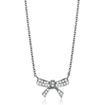 3W1028 - Rhodium Brass Chain Pendant with AAA Grade CZ  in Clear