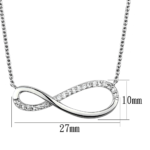 3W1033 - Rhodium Brass Chain Pendant with AAA Grade CZ  in Clear