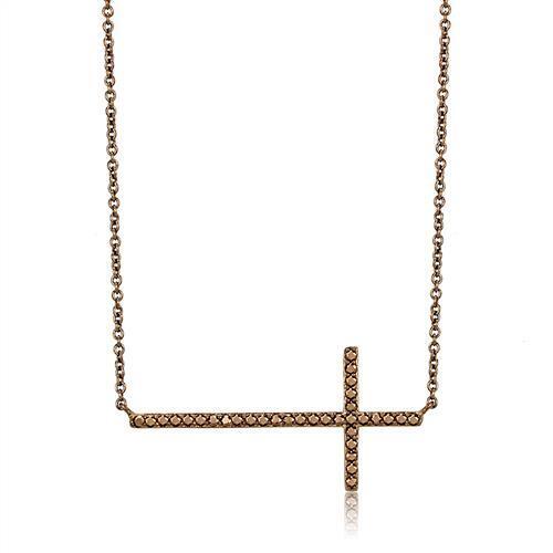 3W1131 - IP Coffee light Brass Chain Pendant with AAA Grade CZ  in Light Coffee