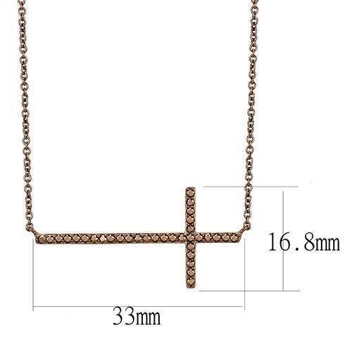 3W1131 - IP Coffee light Brass Chain Pendant with AAA Grade CZ  in Light Coffee