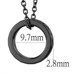 3W1144 - IP Light Black  (IP Gun) Brass Chain Pendant with Top Grade Crystal  in Light Gray