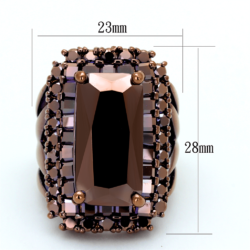 3W1152 - IP Coffee light Brass Ring with AAA Grade CZ  in Light Coffee