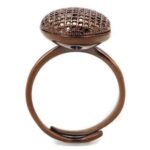 3W1178 - IP Coffee light Brass Ring with AAA Grade CZ  in Light Coffee