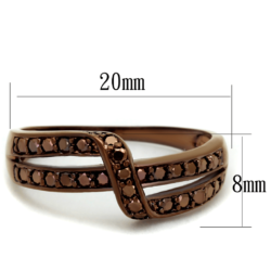 3W1189 44283980.png - 3W1189 - IP Coffee light Brass Ring with AAA Grade CZ  in Light Coffee