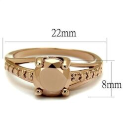 3W1199 - IP Rose Gold(Ion Plating) Brass Ring with AAA Grade CZ  in Metallic Light Gold