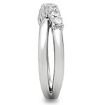 3W124 - Rhodium Brass Ring with AAA Grade CZ  in Clear