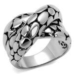 3W1308 - Rhodium Brass Ring with Epoxy  in Jet