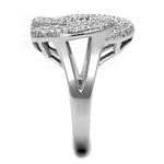 3W1319 - Rhodium Brass Ring with AAA Grade CZ  in Clear