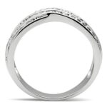 3W131 - Rhodium Brass Ring with AAA Grade CZ  in Clear