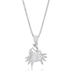 3W1377 - Rhodium 925 Sterling Silver Chain Pendant with AAA Grade CZ  in Clear