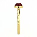 3W1496 - Gold Brass Ring with Synthetic Synthetic Glass in Garnet