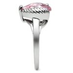 3W206 - Rhodium Brass Ring with AAA Grade CZ  in Rose