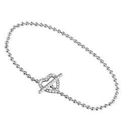 3W404 - Rhodium Brass Bracelet with AAA Grade CZ  in Clear