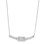 3W406 - Rhodium Brass Necklace with Top Grade Crystal  in Clear