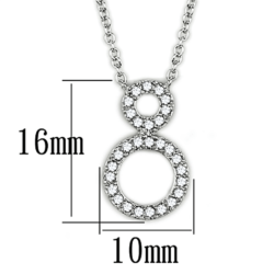 3W421 - Rhodium Brass Necklace with AAA Grade CZ  in Clear