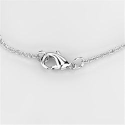 3W440 - Rhodium Brass Necklace with AAA Grade CZ  in Clear