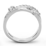 3W565 - Rhodium Brass Ring with AAA Grade CZ  in Clear