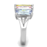 Dana Cocktail Ring - Rhodium Brass, AAA CZ , Multi Color - 3W583