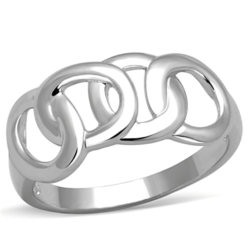 3W783 - Rhodium Brass Ring with No Stone