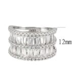 3W1606 - Rhodium Brass Ring with AAA Grade CZ in Clear