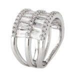 3W1606 - Rhodium Brass Ring with AAA Grade CZ in Clear