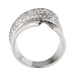 3W1611 - Rhodium Brass Ring with AAA Grade CZ in Clear