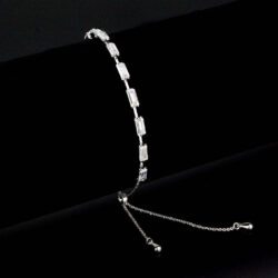 3W1655 - Rhodium Brass Bracelet with AAA Grade CZ in Clear