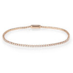 3W1681 - Rose Gold Brass Bracelet with AAA Grade CZ in Clear