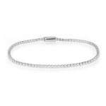 3W1682 - Rhodium Brass Bracelet with AAA Grade CZ in Clear