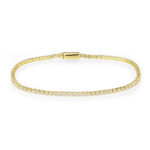 3W1683 - Gold Brass Bracelet with AAA Grade CZ in Clear