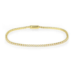 3W1683 - Gold Brass Bracelet with AAA Grade CZ in Clear