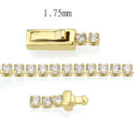 3W1683 - Gold Brass Bracelet with AAA Grade CZ in Clear