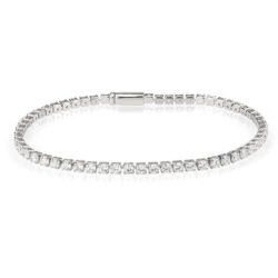 3W1688 - Rhodium Brass Bracelet with AAA Grade CZ in Clear