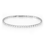 3W1691 - Rhodium Brass Bracelet with AAA Grade CZ in Clear