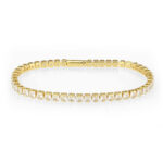 3W1695 - Gold Brass Bracelet with AAA Grade CZ in Clear