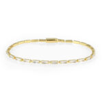 3W1707 - Gold Brass Bracelet with AAA Grade CZ in Clear