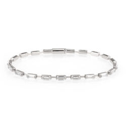 3W1709 - Rhodium Brass Bracelet with AAA Grade CZ in Clear