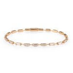 3W1711 - Rose Gold Brass Bracelet with AAA Grade CZ in Clear