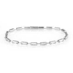 3W1712 - Rhodium Brass Bracelet with AAA Grade CZ in Clear