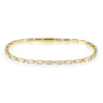 3W1716 - Gold Brass Bracelet with AAA Grade CZ in Clear