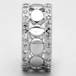 3w319 - Rhodium Brass Ring with AAA Grade CZ  in Clear