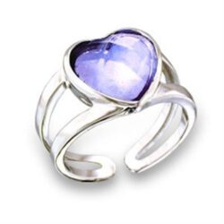 411811.jpg - 411811 - Rhodium Brass Ring with AAA Grade CZ  in Light Amethyst