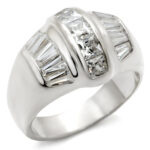 7X159 - Rhodium 925 Sterling Silver Ring with AAA Grade CZ  in Clear